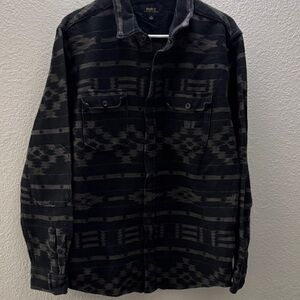 Roark Black and Gray Patterned Shirt Jacket